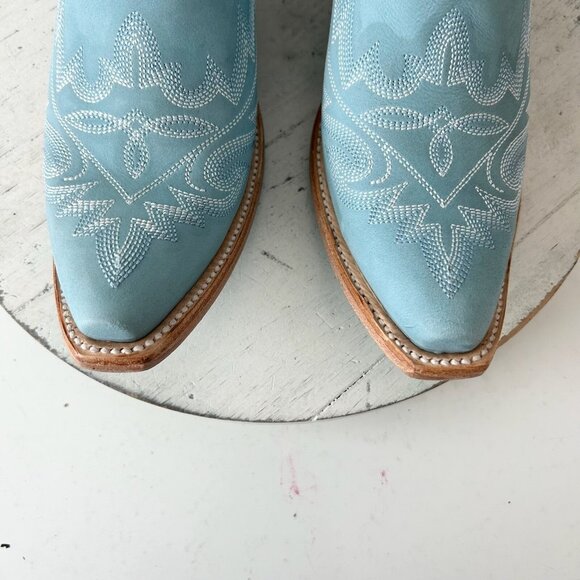 Lane LEXINGTON Womens Cowboy Boots 8 Powder Blue Western Cowgirl Mid Calf Tall - Picture 6 of 10